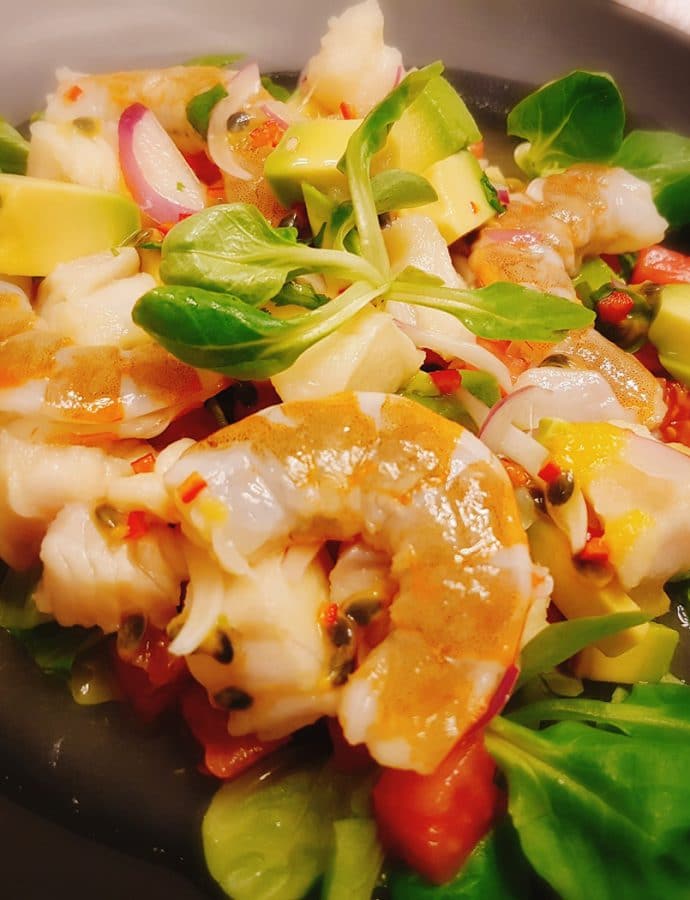 Cod and shrimps ceviche